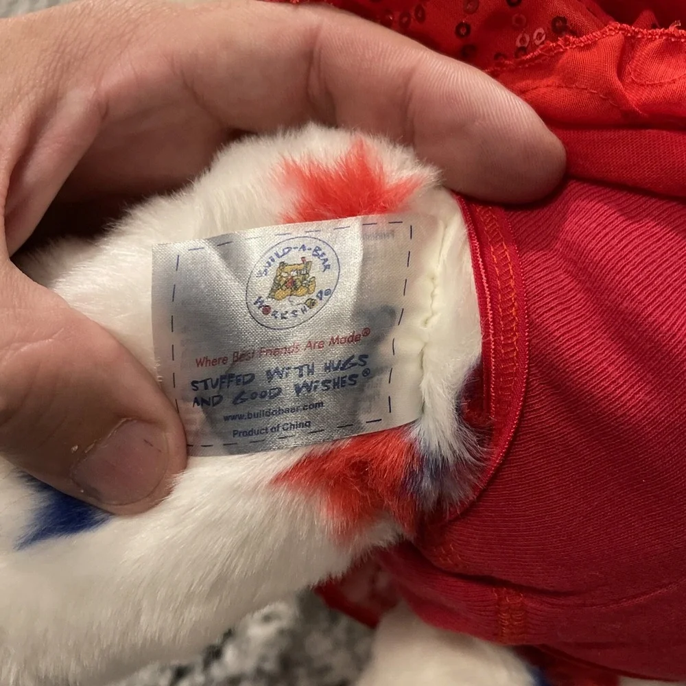 Build A Bear Stars Plush Puppy Dog Stuffed Red White Blue USA Patriotic BABW 15